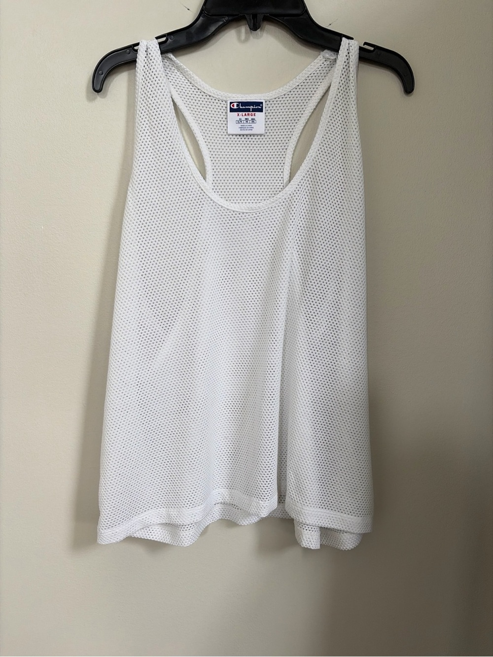 Champion White Mesh Racerback Tank Top